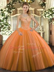 High Quality Sleeveless Lace Up Floor Length Beading Ball Gown Prom Dress