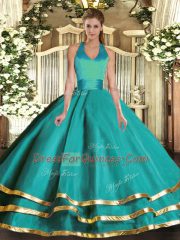 Dramatic Sleeveless Lace Up Floor Length Ruffled Layers Sweet 16 Dresses