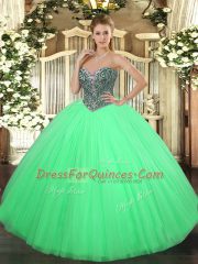 Sleeveless Beading Lace Up Sweet 16 Dress