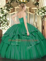 Excellent Ball Gowns Ball Gown Prom Dress Strapless Organza and Taffeta Sleeveless Floor Length Zipper