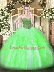 Floor Length Ball Gown Prom Dress Sweetheart Sleeveless Lace Up