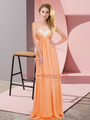 Smart Orange Red Lace Up Sweetheart Ruching Prom Party Dress Chiffon Sleeveless