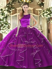 Best Sleeveless Lace Up Floor Length Ruffles Sweet 16 Dresses
