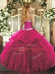 Low Price Baby Blue Sleeveless Appliques and Ruffles Floor Length Sweet 16 Dress