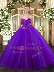Sumptuous Sleeveless Beading Lace Up Quinceanera Gowns