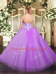 Sleeveless Beading Lace Up Quinceanera Dresses