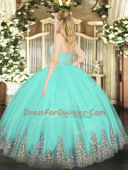 Lavender Quinceanera Dresses Military Ball and Sweet 16 and Quinceanera with Beading and Lace and Appliques Sweetheart Sleeveless Zipper