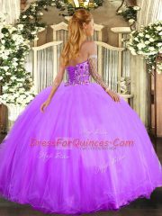 Floor Length Ball Gowns Sleeveless Lavender Sweet 16 Dresses Lace Up