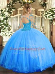 Coral Red Lace Up Sweet 16 Dress Lace Long Sleeves Floor Length