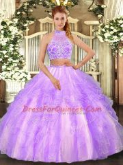 Tulle Sleeveless Floor Length Quinceanera Dresses and Beading and Ruffled Layers