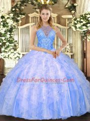 Attractive Sleeveless Beading and Ruffles Lace Up 15th Birthday Dress