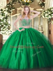 Comfortable Sleeveless Beading Lace Up Vestidos de Quinceanera