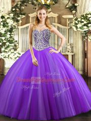 Fine Sleeveless Beading Lace Up Sweet 16 Quinceanera Dress