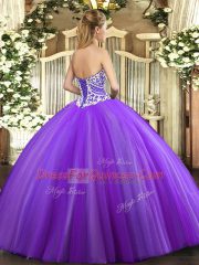 Fine Sleeveless Beading Lace Up Sweet 16 Quinceanera Dress