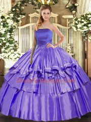 Gorgeous Organza Sleeveless Floor Length Sweet 16 Dresses and Ruffled Layers