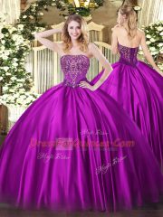 Sleeveless Beading Lace Up Sweet 16 Dresses