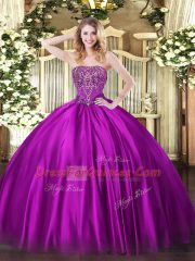 Sleeveless Beading Lace Up Sweet 16 Dresses