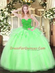 Delicate Floor Length Sweet 16 Dress Sweetheart Sleeveless Lace Up