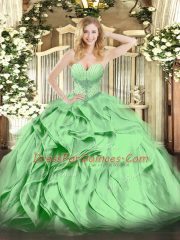 Decent Floor Length 15 Quinceanera Dress Sweetheart Sleeveless Lace Up