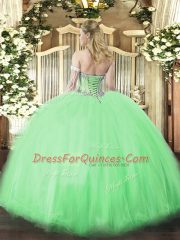 Custom Designed Beading 15 Quinceanera Dress Lavender Lace Up Sleeveless Floor Length