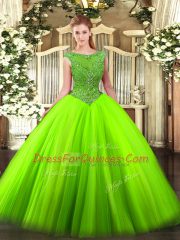 Beading Sweet 16 Quinceanera Dress Zipper Sleeveless Floor Length