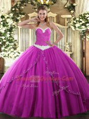 Top Selling Tulle Sleeveless 15th Birthday Dress Brush Train and Appliques