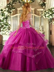 Gorgeous Tulle Sleeveless Floor Length Quince Ball Gowns and Embroidery and Ruffled Layers