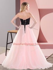 Lilac Sweetheart Neckline Beading Prom Gown Sleeveless Lace Up