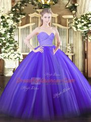 Shining Floor Length Lavender Quinceanera Gowns Sweetheart Sleeveless Zipper
