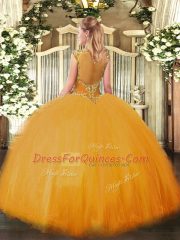 Floor Length Quinceanera Dresses Tulle Sleeveless Beading