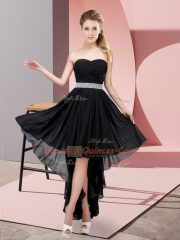 Colorful Black Lace Up Sweetheart Beading Homecoming Dress Chiffon Sleeveless
