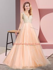 Glorious Sleeveless Zipper Floor Length Lace Prom Dress