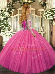 Fashion Lilac Sweetheart Lace Up Beading 15th Birthday Dress Sleeveless
