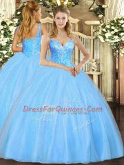 Sleeveless Beading Lace Up Sweet 16 Dress