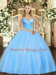 Sleeveless Beading Lace Up Sweet 16 Dress