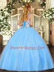 Ball Gowns Quinceanera Dress Lavender Straps Organza Sleeveless Floor Length Lace Up