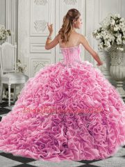 Court Train Ball Gowns 15 Quinceanera Dress Lavender Sweetheart Organza Sleeveless Lace Up