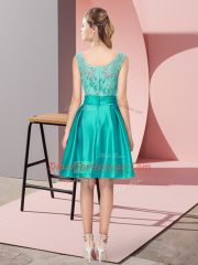 Flirting Mini Length A-line Sleeveless Turquoise Dress for Prom Zipper