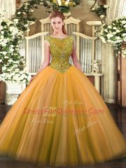 Nice Sleeveless Beading Zipper Sweet 16 Quinceanera Dress