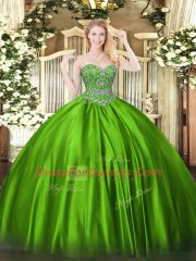 Ball Gowns Quince Ball Gowns Sweetheart Satin Sleeveless Floor Length Lace Up