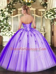 On Sale Tulle Sleeveless Floor Length Ball Gown Prom Dress and Appliques