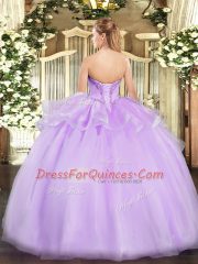 Amazing V-neck Sleeveless Lace Up Ball Gown Prom Dress Champagne Tulle