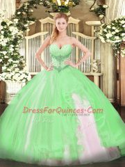 Floor Length Sweet 16 Dress Sweetheart Sleeveless Lace Up