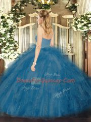 Sleeveless Zipper Floor Length Ruffles Quinceanera Gown