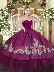 Dynamic Fuchsia Sleeveless Floor Length Embroidery Zipper Sweet 16 Dress