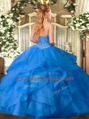Colorful Ball Gowns 15th Birthday Dress Fuchsia Sweetheart Tulle Sleeveless Floor Length Lace Up