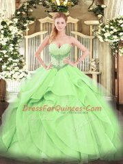 Sleeveless Beading and Ruffles Lace Up 15 Quinceanera Dress