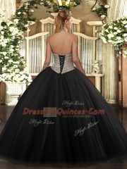 Sleeveless Tulle Floor Length Lace Up Quinceanera Dresses in Green with Beading