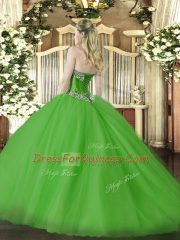 Champagne Sleeveless Tulle Brush Train Lace Up Quinceanera Dress for Military Ball and Sweet 16 and Quinceanera