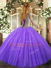 Fashion Baby Blue Quinceanera Gown Sweet 16 and Quinceanera with Beading Off The Shoulder Sleeveless Lace Up